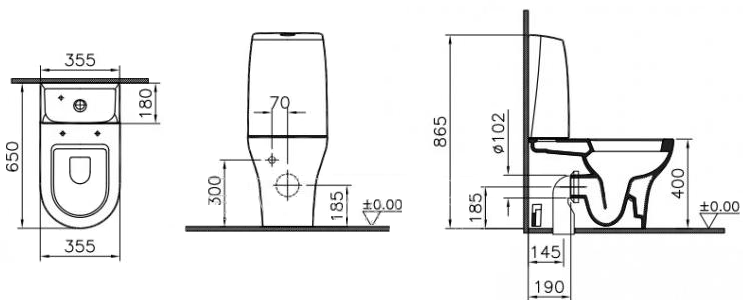 Vitra Zentrum 9012B003-7200 размеры